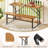  2PCS Table Bench Set for Picnic Table & Loveseat w/Acacia Wood Top Metal Legs