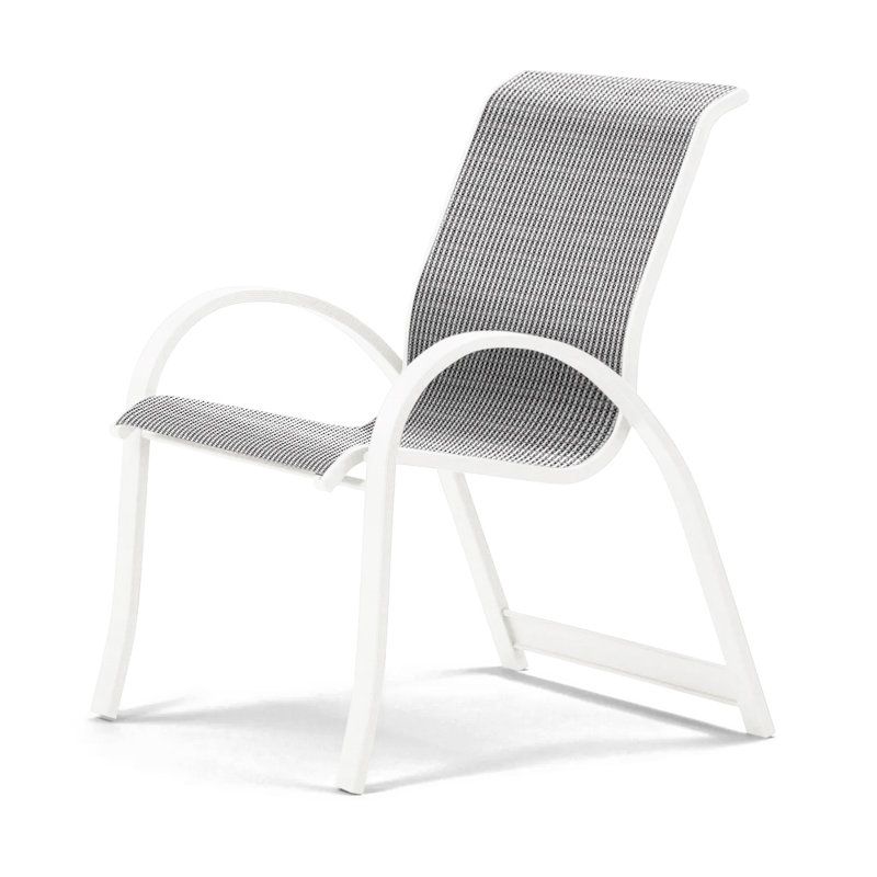 Aruba Stacking Patio Dining Armchair, Fiesta, White