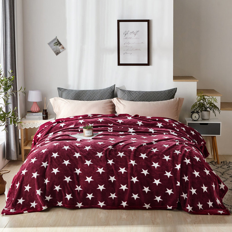 Couverture en molleton FL2020-KQ01-11 Star, Bourgogne, Grand