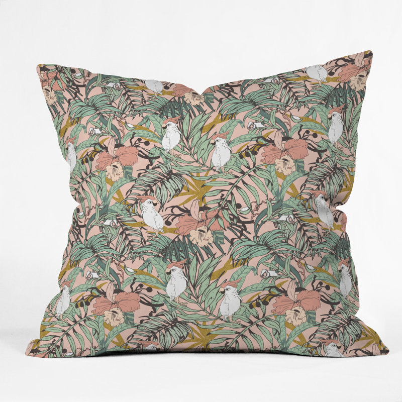 Coussin décoratif "marta barragan camarasa drawing oiseaux exotiques", 16 po x 16 po