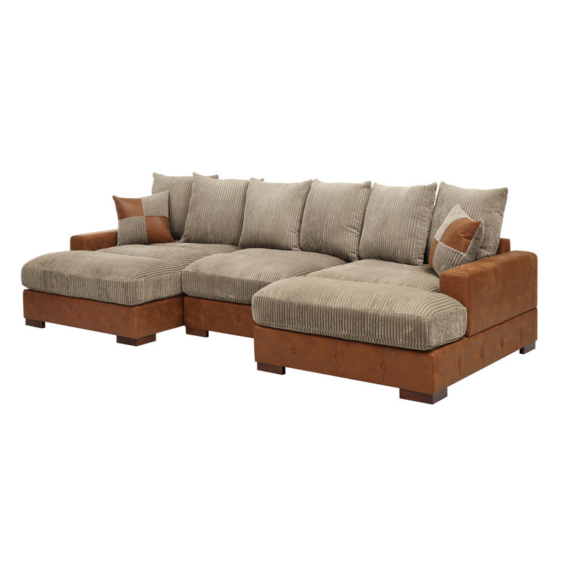 Canapé modulaire Coastal Luxe, Chameau / velours côtelé brun