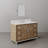 Brookhn 48 In. Single sink Quartz top Bath Vanity in Lustrous Walnut with Hook Faucet and Mirror