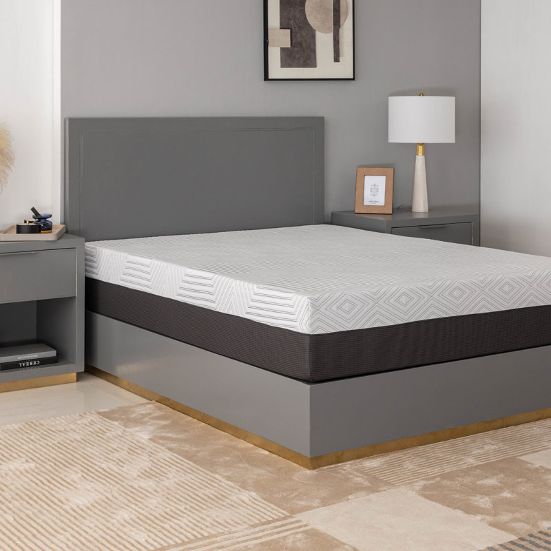 Matelas en mousse viscoélastique gélifiée mi-ferme, Très grand lit, 12"