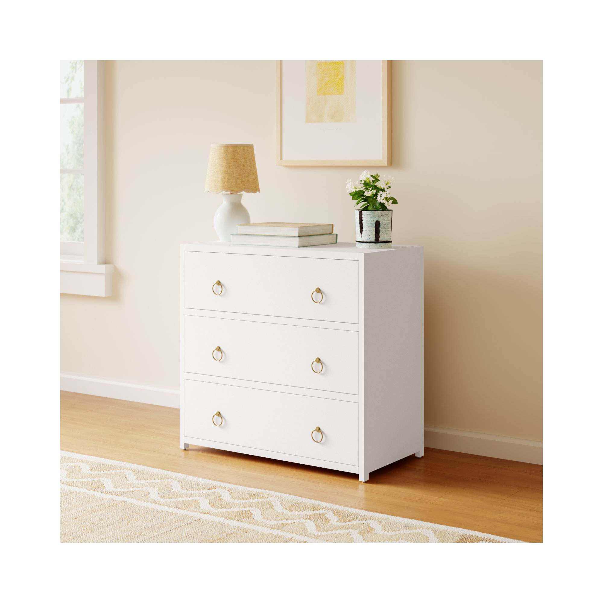 Elin 3 - Drawer Dresser, White