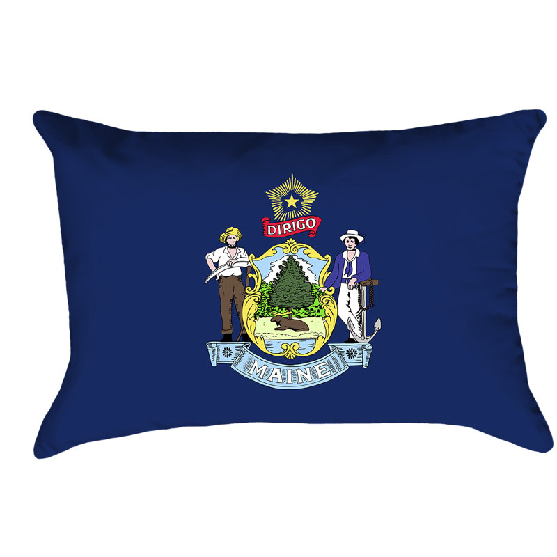 Maine Flag, Lumbar Pillow, Polyester, Polyester-No Zipper-Indoor/Outdoor