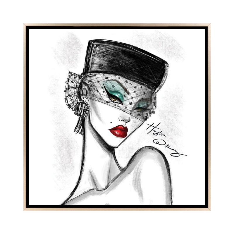 Veiled Glamour  - HWI586, Champagne, 37" H x 37" W, Floater Framed Print Canvas without Mat