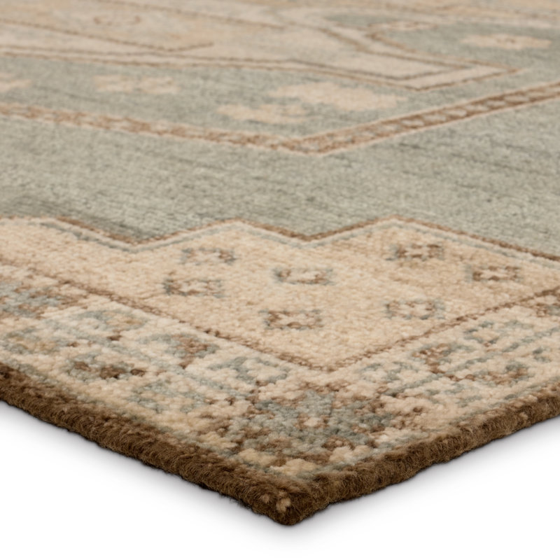 Jaipur Living Elain AZA02 Handknotted Oriental Blue Area Rug (9'x12'), Rectangle 8' x 10'