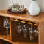 Rustic Farmhouse Wine Cabinet with Glass Holder & Adjustable Shelf – Multi-Functional Storage Sideboard for Kitchen, Dining Room & Coffee Bar
