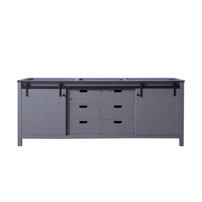 Meuble-lavabo double gris foncé 84 po X P 22 po D