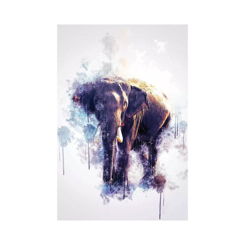 Elephant 1 Piece Wrapped Canvas Painting, 30.48cm H x 20.32cm W x 1.905cm D