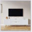 Meuble télé moderne blanc chaud pour salon, chambre à coucher