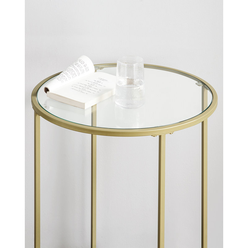 Deckland Glass Top End Table, Gold, Transparent