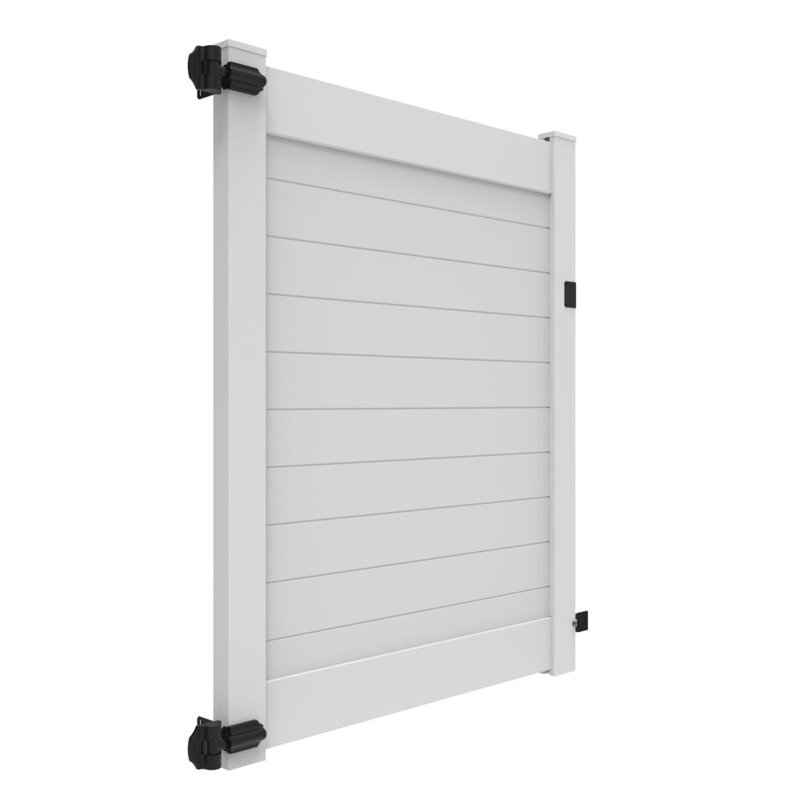 Clôture horizontale en vinyle blanc, H 72,25 po x l 58 po x P 5 po