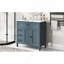 Meuble-lavabo 36 po avec lavabo, armoire de salle de bain avec tiroirs, cadre solide et panneau de fibres à densité moyenne, bleu gris-129184700