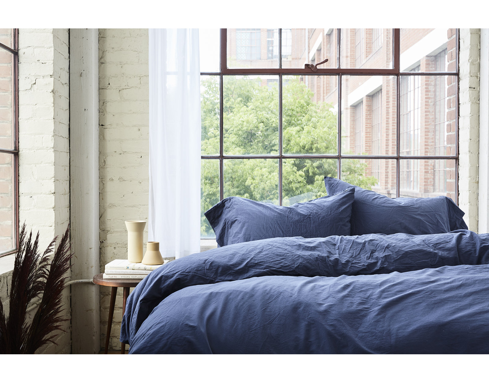 Organic Crinkled Percale 100% Cotton Percale Sheet Set, California King Sheet Set with 2 Pillowcases, Alpine White