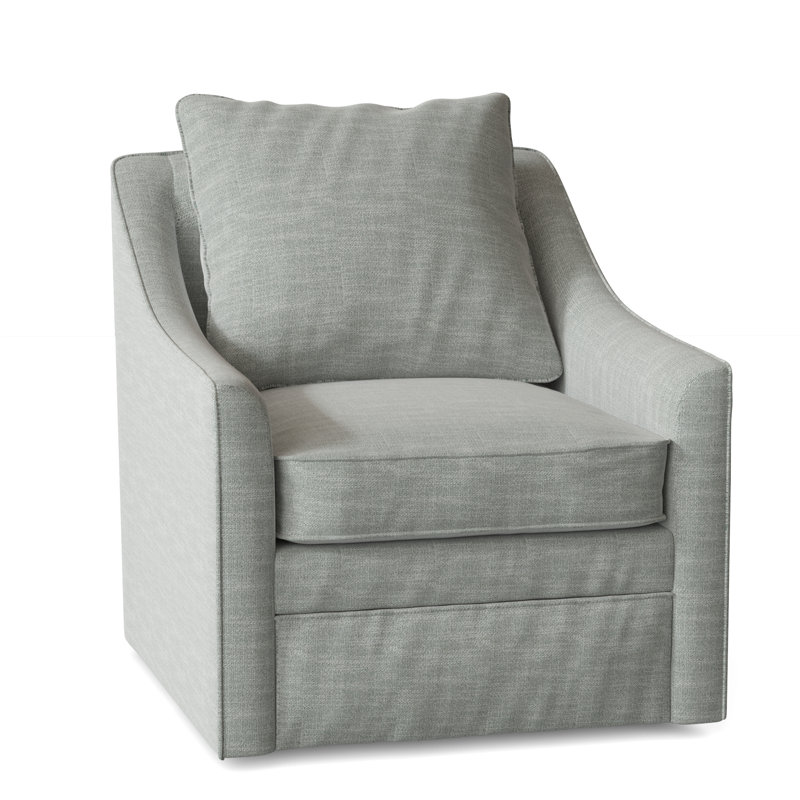 Quincy Upholstered Swivel Armchair, Conversation Capri Basketweave