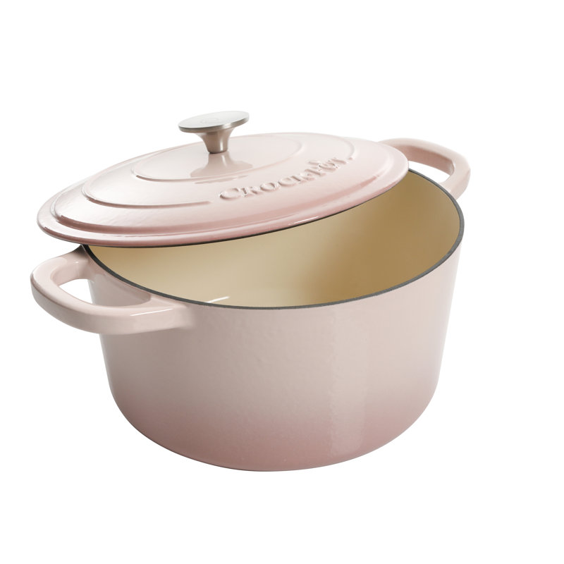 Cocotte ronde artisanale en fonte antiadhésive Crock-pot, 5 pte, Gris ardoise en double