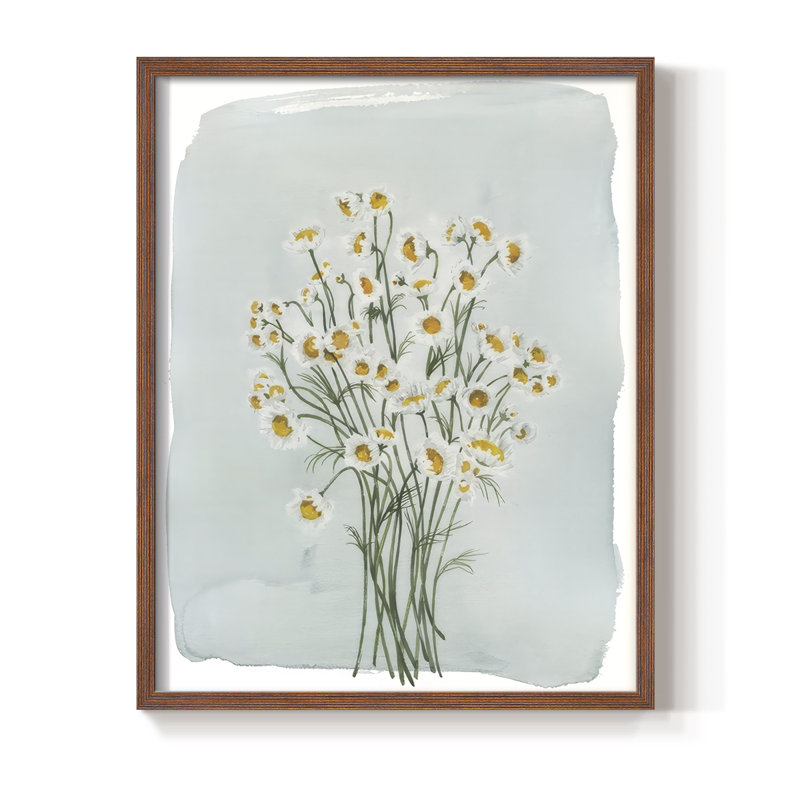 «Bouquet de camomille II», Noyer, H 21 po x l 17 po