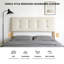 Tête de lit tapissier pour grand lit, motif de losanges capitonné moderne en tissu de lin, tête de lit robuste en bois massif, cadre de lit réglable et fixation murale, beige