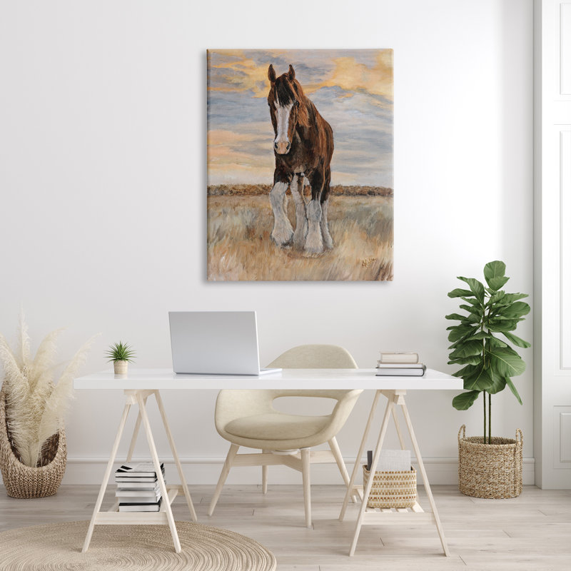 Colt Horse Farmhouse Animal par Kathy Winkler - peinture sur toile tendue, H 48 po x l 36 po x P 1,5 po