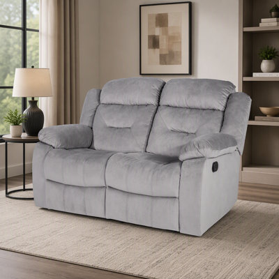 Canapé inclinable manuel luxueux avec port USB, coussins moelleux et revêtement en velours élégant pour un confort optimal