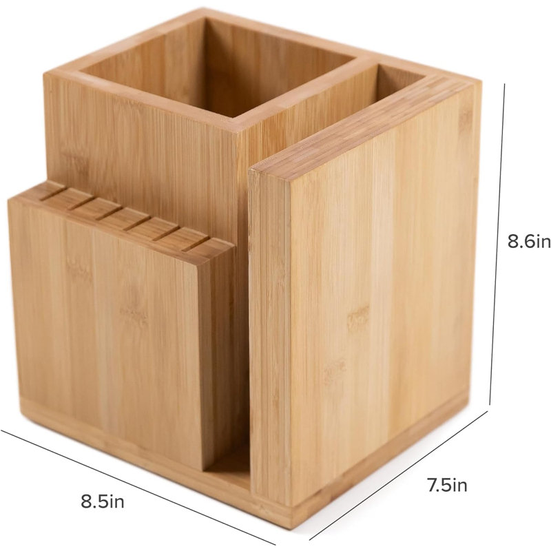 Magnetic Knife Block ,Utensil Holder, Bamboo