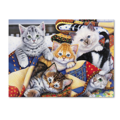 Caiti 'Cozy Kittens' Graphic Art on Wrapped Canvas