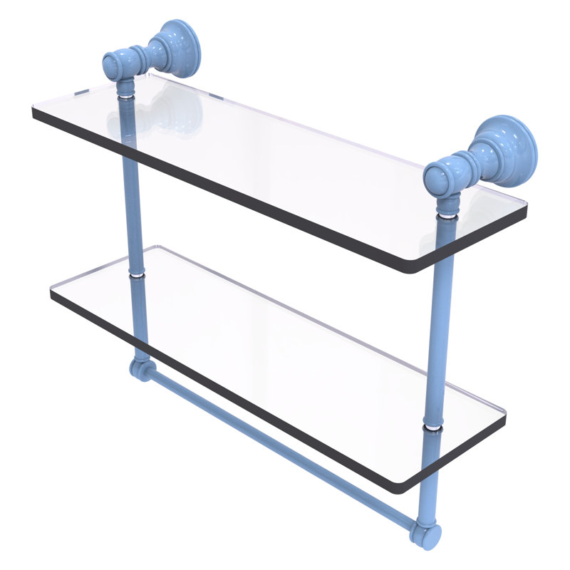 Tablette flottante 2 pièces Carolina, H 9,5 po x l 16 po x P 5,54 po, Bleu troll plat