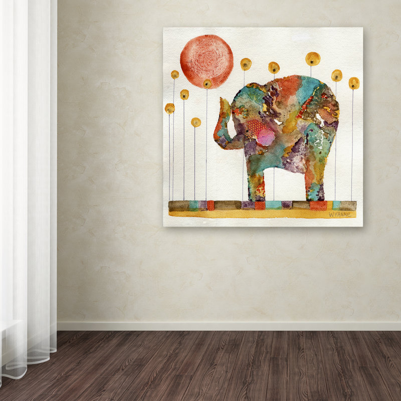 Art sur toile Berkley «Elephant in Sunflower Field», H 14 po x l 14 po x P 2 po