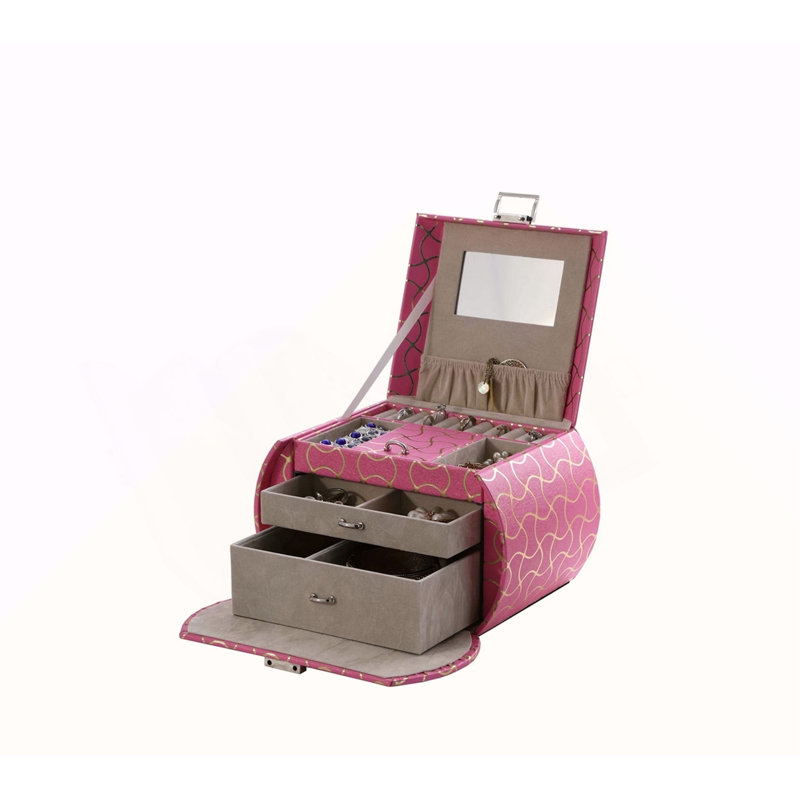 Étui de rangement pour bijoux 8,8 po, rose vif