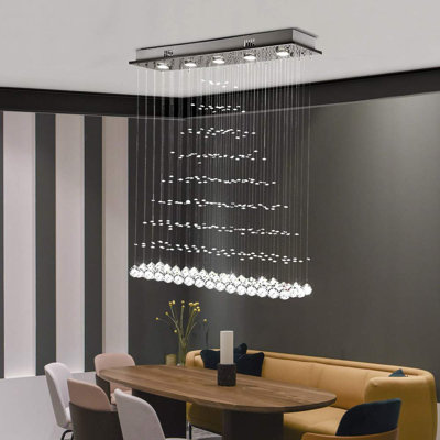 Stinnett 5 - Light Chrome/Clear Kitchen Island Pendant
