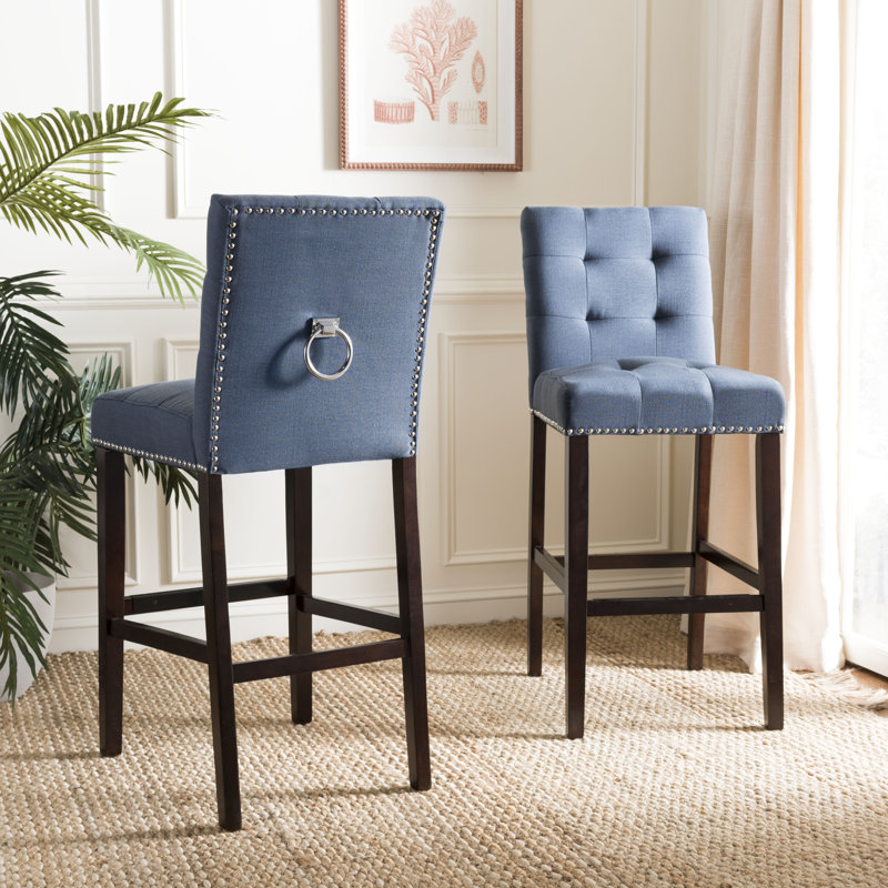 Tabouret de bar et de comptoir Audrick, Bleu marine, Tabouret de bar (siège d’une hauteur de 30,5 po)
