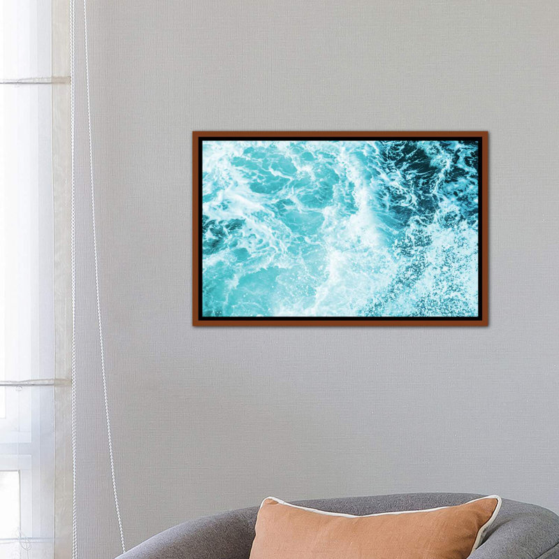«Perfect Ocean Sea Waves» - Impression sur papier avec cadre flottant, H 18 po x l 26 po x P 1,5 po