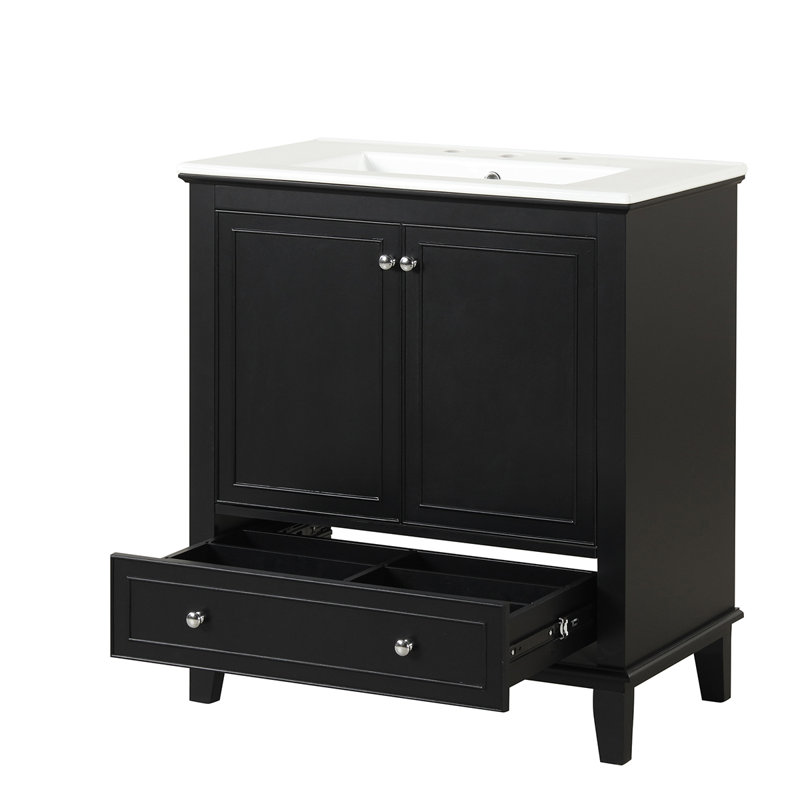 Meuble-lavabo simple 30 po avec plateau en céramique Goble