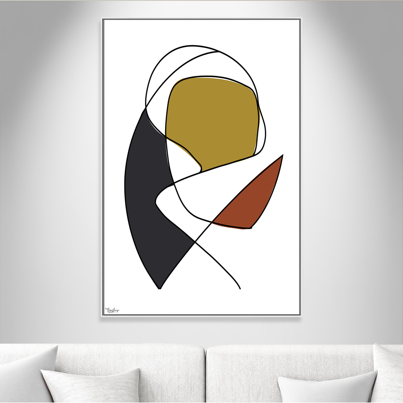 Paige "Abstract Tribeca 3" Print, 61.5" H x 41.5" W x 2" D, White