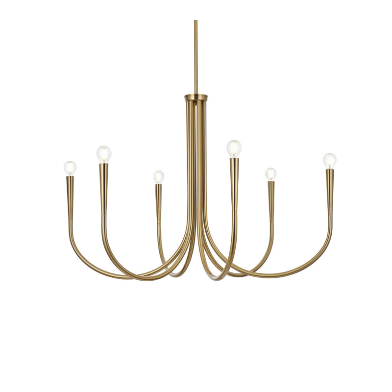 Catalena 6-Light Chandelier, Or, H 24,5 po x l 36 po x P 36 po