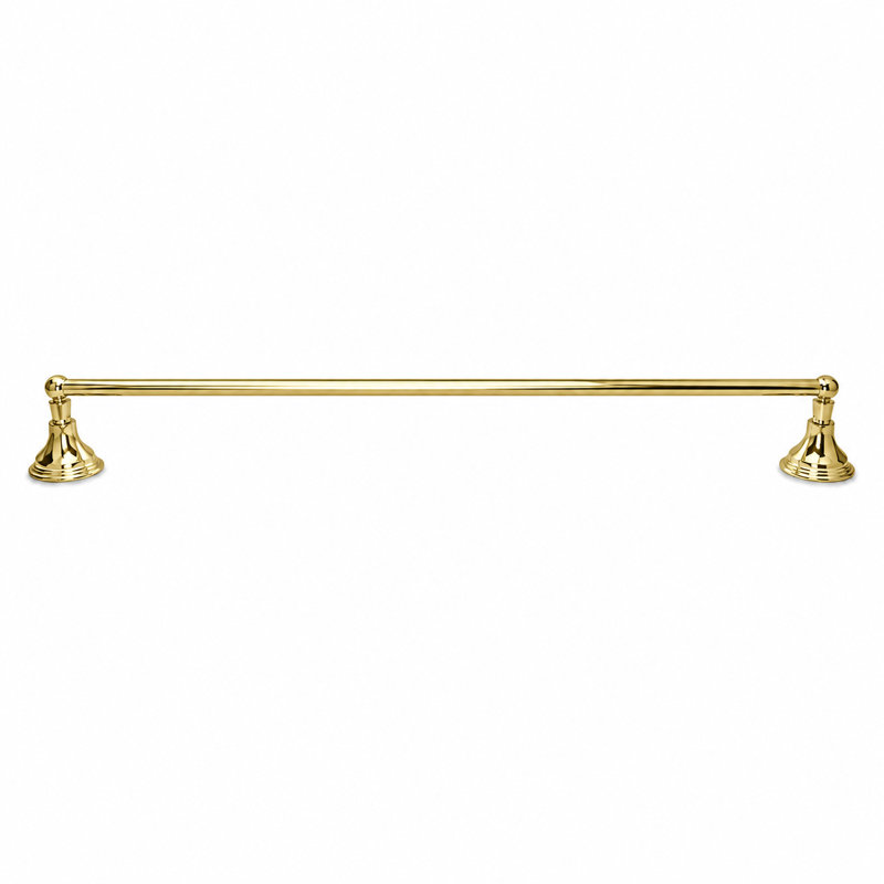 Barre à serviettes murale de style traditionnel 18 pi St. Lawrence, laiton massif et supports, H 1,75 po x L 33 po x P 2,4 po