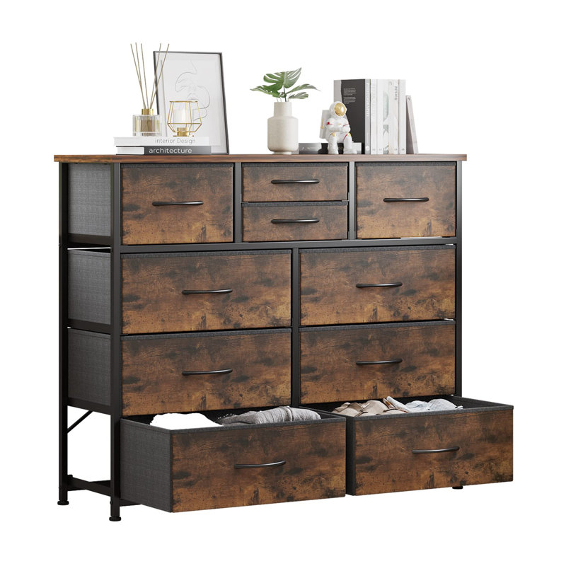 Commode double 39 tiroirs Lothair, Brun rustique