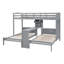 Lit superposé simple au-dessus de simple avec bureau intégré, tablettes de rangement et lampe de lecture à DEL, gris-2132915947