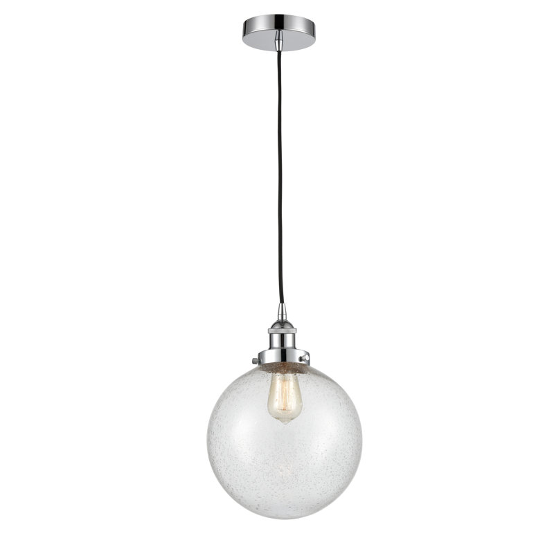 Luminaire suspendu simple à 1 lumière Frederick, Chrome poli