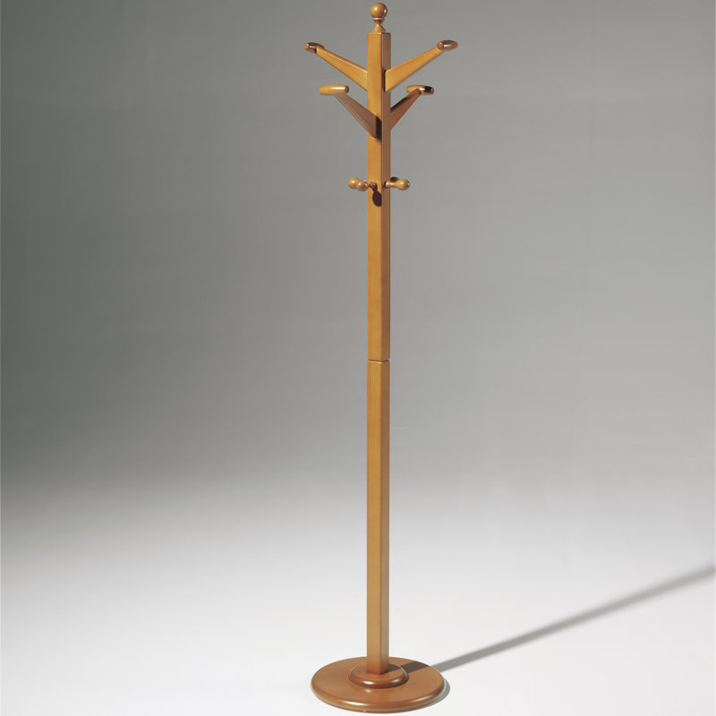 Freestanding 8 - Hook Coat Rack, Cherry