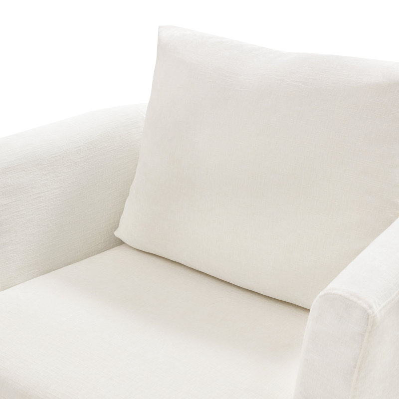 Fauteuil demi-tonneau pivotant rembourré Blendia (ensemble de 2), Chenille beige
