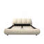 Grand lit plateforme tapissier de luxe avec dossier surdimensionné et structure en bois massif, convient à plusieurs hauteurs de matelas, beige-481308544-481308549