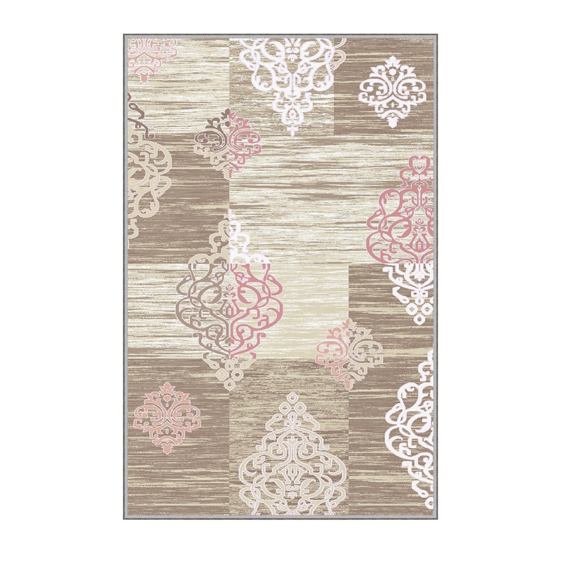 Stylish Woven Carpet (3.9 x 4.0 ft), 100% Polyester, Pile Height: 0.3 in | Antibacterial & Non-Slip Underside, 3D Digital Printing | Machine Washable, Perfect for Home Décor, Living Room & Bedroom Use