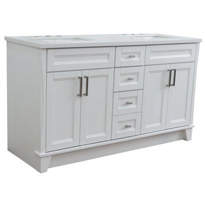 Woulk 61'' Double Bathroom Vanity with Quartz Top