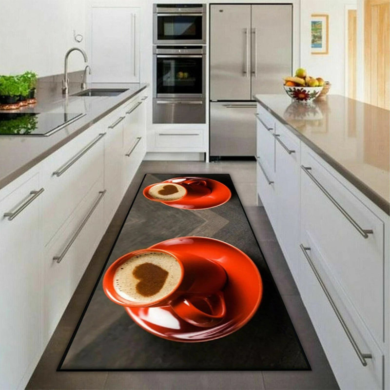 3D Fruit Kitchen Mat – Washable Non-Slip Runner Rug – Door Mat with Rubber Backing – Polypropylene, 50cm W x 70cm L