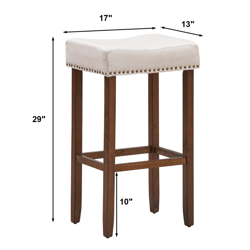 Tabouret de bar et de comptoir Hannam, Beige, Tabouret de bar (siège d'une hauteur de 29 po), Brun