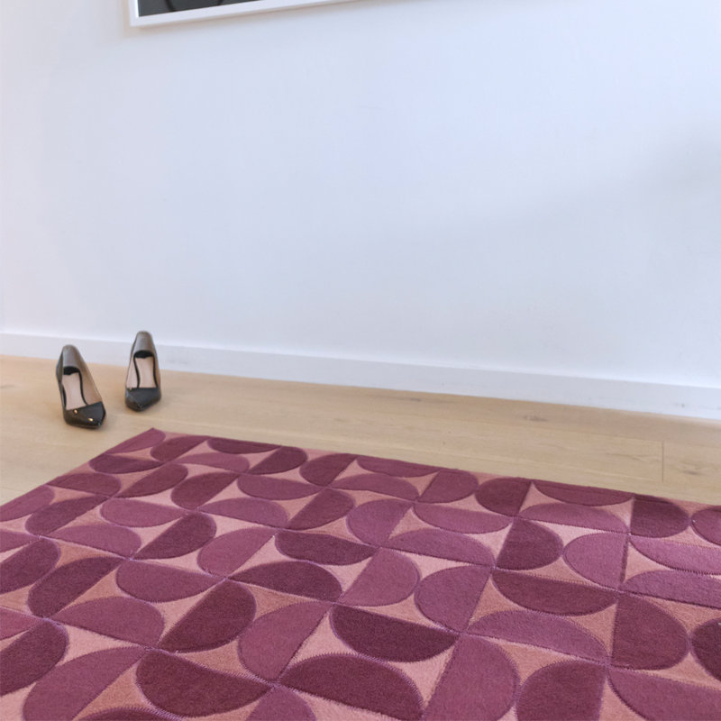 Horizon Geometric Area Rug in Pink/Light Pink, Runner 2'7" x 9'10"