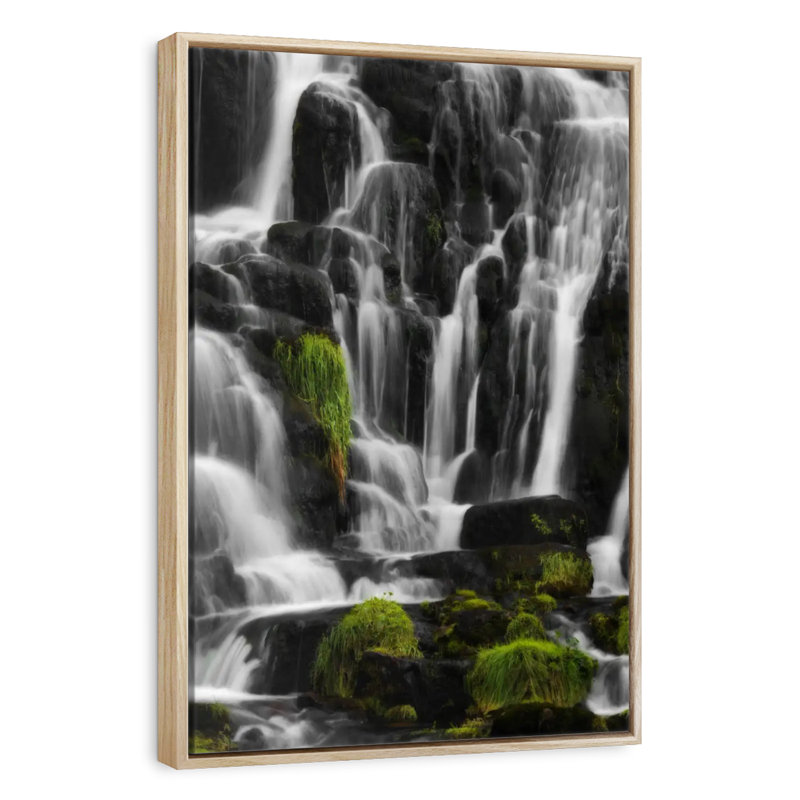 Cascade White Sonority, Floating Frame Natural Wood, 13" x 19"