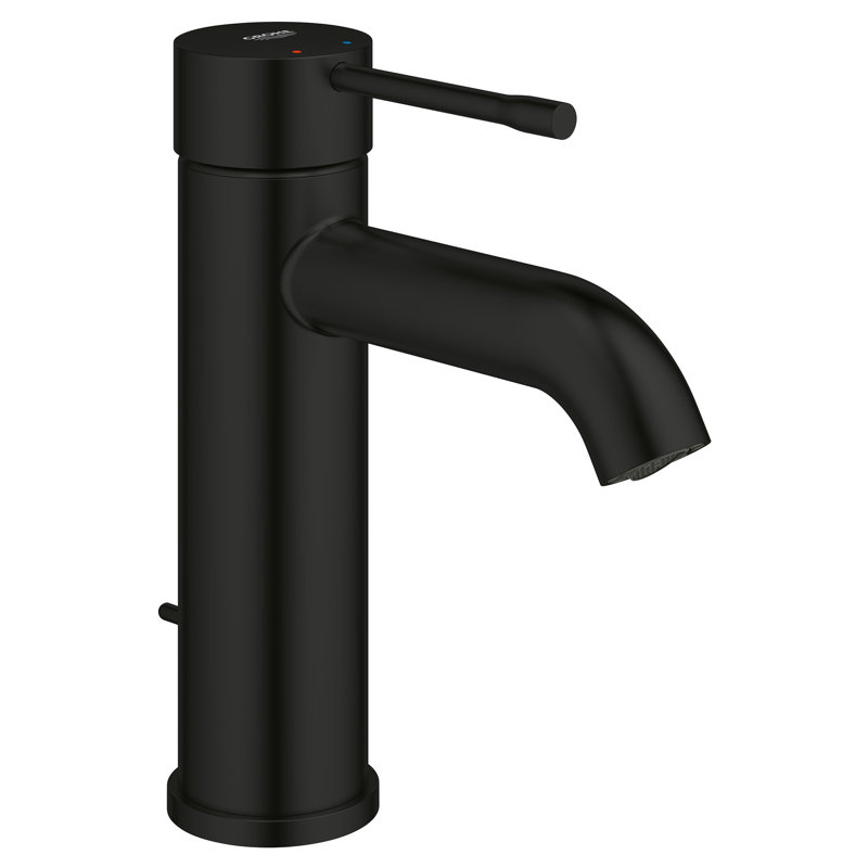 Essence New Single Hole Bathroom Faucet with Drain Assembly, Matte Black